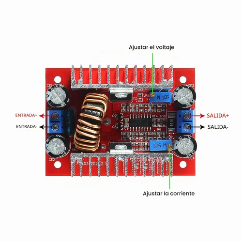 Vista 5 de 2 piezas CC 400W 15A Convertidor de incremento de voltaje con corriente constante Fuente de alimentación LED CC8.5V-50V a CC10V-60V Cargador