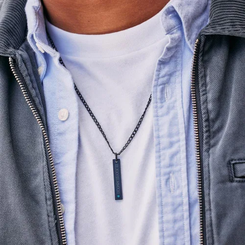 Vista 2 de EVE'S ADDICTION Collar personalizado con piedra natal para hombre, collar de piedra natal para hombre, joyería para hombre, regalo de graduación