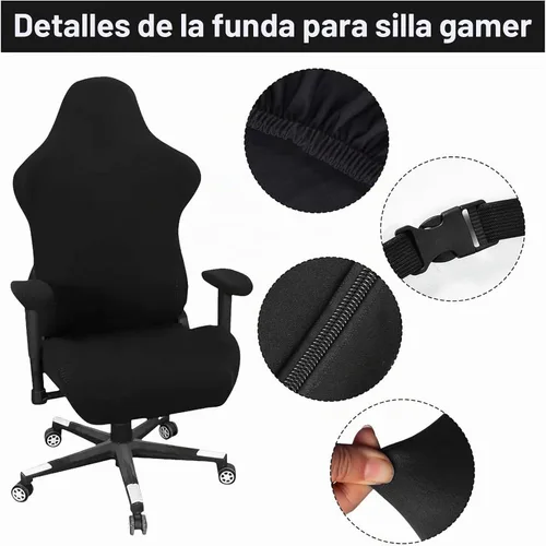 Vista 4 de Funda ergonómica para silla de videojuegos, fundas ergonómicas para silla de juegos de computadora, fundas elásticas de poliéster, 4