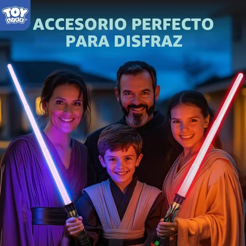 Vista 6 de TOY Life Paquete de 2 espadas de luz de sable oscuro para niños, espada iluminada LED, inquisidor, espadas iluminadas para niños, sable de luz