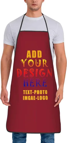 Vista 31 de Delantales personalizados para añadir nombre, logotipo, texto, foto, diseño de imagen, delantal de chef para grandes regalos