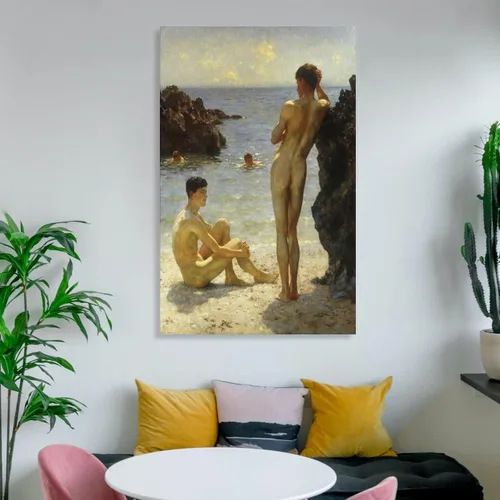 Vista 6 de Henry Scott Tuke - Póster decorativo de 1923, para sala de estar, dormitorio, 20 x 30 pulgadas