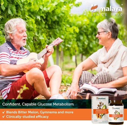 Vista 3 de Himalaya GlucoCare - Metabolismo de la glucosa a base de hierbas y apoyo pancreático con melón amargo, gimnasia, trifala y cúrcuma - Soporte natural