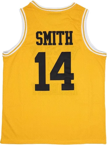 Vista 3 de 14 The Fresh Prince of Bel Air Academy - Camisetas de baloncesto para hombre ropa de hip hop de los años 90 color negro y amarillo bordado