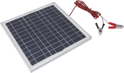Vista 5 de Acouto : 50W Portable Solar Panel Monocrystalline Silicon Solar Panel with 9.8FT Cable 18V Red and Black Battery Clips RV Camping Hiking with Battery