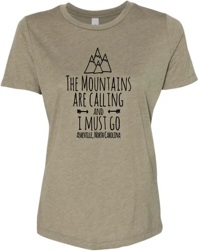 Vista 12 de Cute Women's Screen Printed Crew Neck Tee, Shirts With Sayings, Dusty Blue or Olive