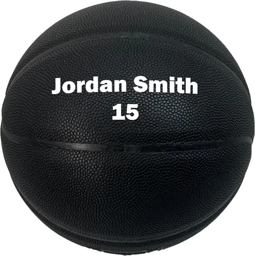 Vista 8 de HAMMET Personalized Basketball, Durable Customized Basketball Balón de baloncesto negro.