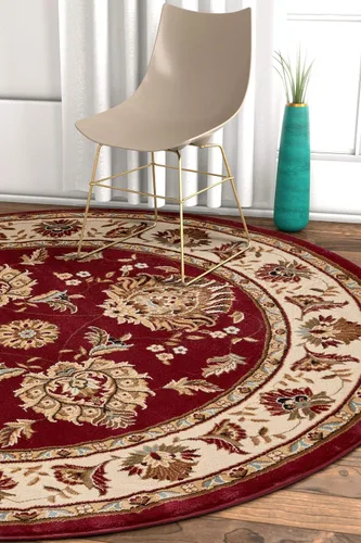 Vista 13 de Well Woven Alfombra de área oriental roja de Sultan Sarouk con diseño floral persa, formal, tradicional, fácil de limpiar, resistente a las manchas