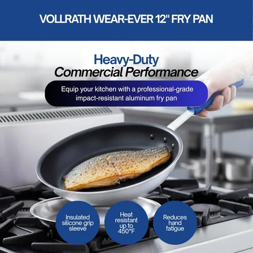 Vista 2 de Vollrath Wear-Ever CeramiGuard II sartén para freír con mango, Plateado
