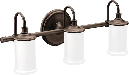 Vista 16 de Moen YB6461ORB Belfield - Accesorio de tocador de baño de doble montaje con 1 luz con vidrio esmerilado, bronce aceitado
