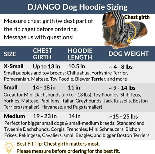 Vista 9 de DJANGO Sudadera con capucha para perro, cálido, ligero, suave y elástico para perro, con capucha, orificio para arnés y cintura elástica, sudadera