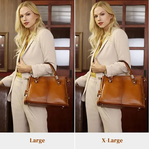 Vista 9 de Kattee Cartera bandolera estilo urbano de cuero para mujer