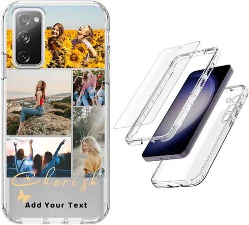 Vista 34 de Funda resistente personalizada para Samsung Galaxy S20 FE [protector de pantalla de vidrio templado] [carcasa de silicona suave] [parachoques de PC]