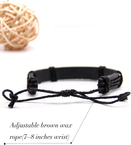 Vista 3 de LNKRE JEWELRY Pulsera cruzada de cuero de moda religiosa cristiana ajustable