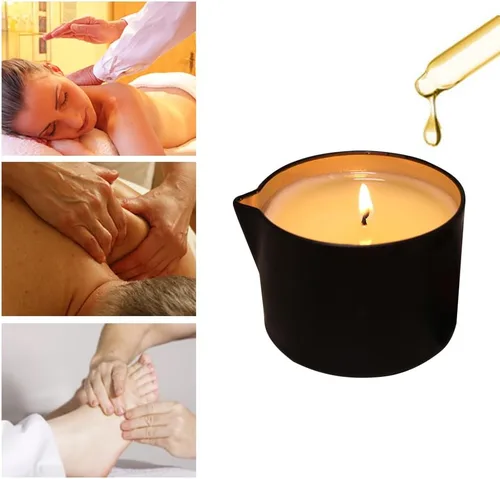 Vista 3 de Vela de masaje perfumada de cera de soja natural para aromaterapia, aceite corporal vegano para el hogar, vela SPA-SPA para el cuidado de la piel