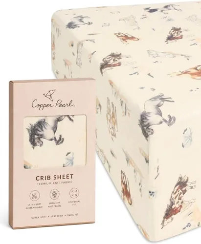 Vista 22 de Copper Pearl: Sábanas de punto prémium para cuna de bebé para niños y niñas, transpirables y suaves, sábanas ajustables para colchones estándar