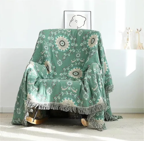 Vista 20 de MSGKV - Manta bohemia/primaveral de algodón para sofá y sala de estar, de gasa acogedora, de 50 x 60 pulgadas 50"x60" Cotton Throw, Woven Bird