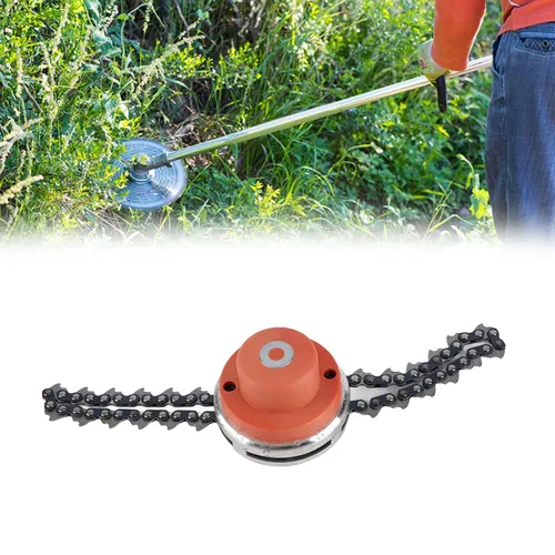 Vista 2 de Alambre con sierra Universal GardenMultifuncional Cadena Trimmer Head Piezas de repuesto Herramienta de jardín Cortacésped Accesorios Naranja