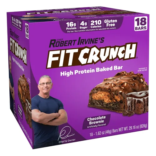 Vista 9 de FITCRUNCH - Barras de proteínas para aperitivo, barra horneada de 6 capas, 4 g de azúcar, sin gluten y centro suave de pastel