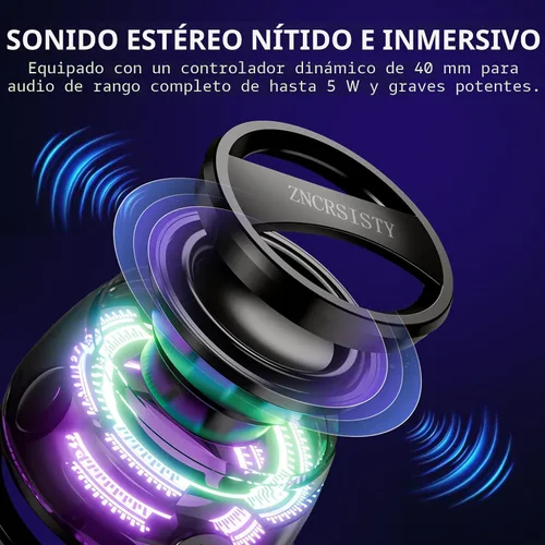 Vista 2 de Altavoz Bluetooth magnético G200 con luz RGB - Mini altavoz Bluetooth portátil, sonido estéreo de rango completo para 7 horas de reproducción, modo