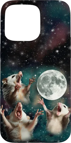 Vista 31 de Three Possum Moon 3 Opossum Funny Weird Cursed Meme Case para iPhone 17