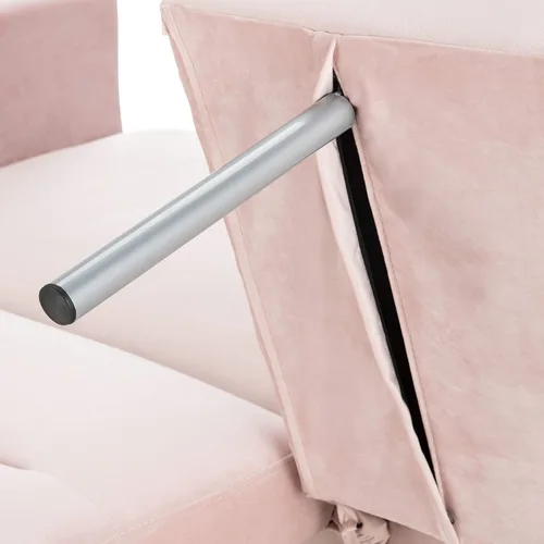 Vista 6 de Safavieh Inicio Tribeca Sofá cama plegable de terciopelo y latón rubor Glam