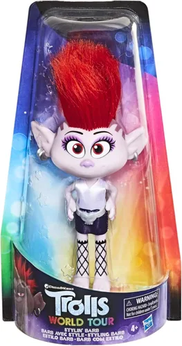 Vista 2 de DREAMWORKS TROLLS Stylin' Barb Fashion Doll con vestido extraíble y accesorio para el cabello, inspirada en Trolls World Tour, niñas de 4 años