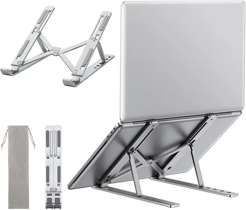 Vista 9 de Soporte portátil portátil de aluminio ajustable para computadora portátil, soporte para tableta, soporte plegable para computadora