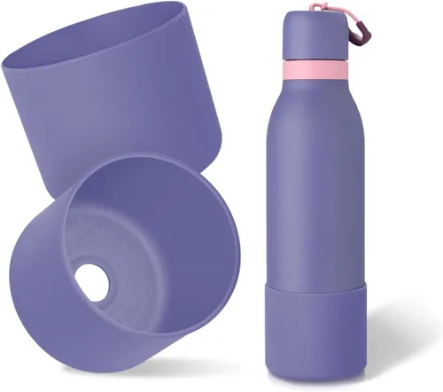 Vista 36 de 2 botas de silicona superiores para Owala FreeSip Twist de 24 onzas, funda inferior resistente a los arañazos, accesorios de botella de Owala