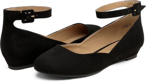 Vista 4 de Dream Pairs Revona - Zapatos planos para mujer, con correa para tobillo y plataforma baja