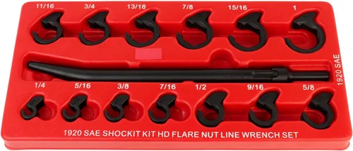 Vista 7 de LTI TOOLS SAE Shockit Juego de llaves de tubo para líneas de 14 piezas, accesorios de línea automotriz/hidráulica (LT1920)