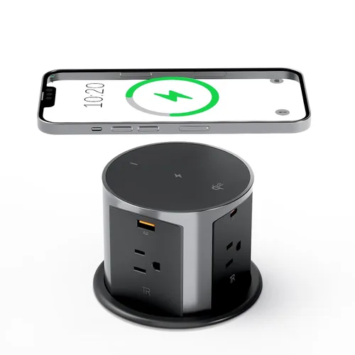 Vista 11 de ANNQUAN 4" Pop Up Outlet para Encimera Qi2 Cargador Inalámbrico 20W USB Blanco