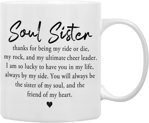 Vista 23 de QASHWEY Taza de café con texto en inglés «Bestie Definition», «Best Friend», mejor amiga, mejor amiga, hermana del alma, regalos para mujeres