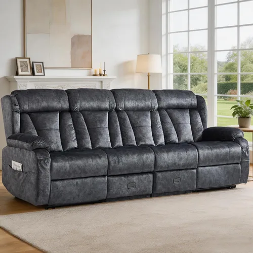 Vista 25 de Sofá biplaza reclinable manual de 59" reclinable doble para sala de estar