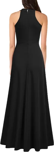 Vista 2 de MUSHARE Vestido largo formal sexy con cuello halter para mujer