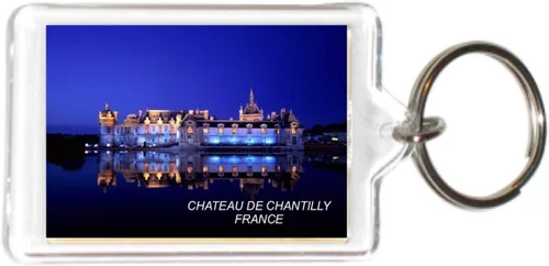 Vista 2 de Llaveros de acrílico francés con soporte para llaveros. Style: Chateau De Chambord #C2