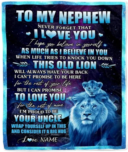 Vista 16 de Manta personalizada con texto en inglés «To My Nephew from Aunt Uncle Auntie I Love You Hugs» (texto en inglés) con texto en inglés «To My Nephew»