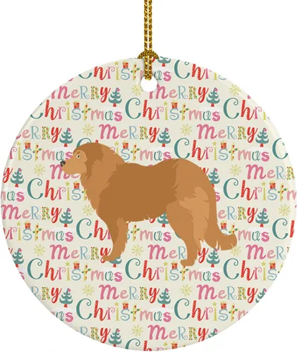 Vista 20 de Caroline's Treasures Affenpinscher - Adorno de cerámica con texto en inglés "Merry Christmas", multicolor para colgar en el árbol de Navidad