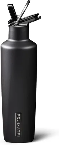 Vista 11 de BrüMate ReHydration - Botella de agua aislada 100% a prueba de fugas de 25 onzas con pajilla, cantimplora de agua de acero inoxidable (negro mate)