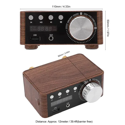 Vista 2 de Mini Bluetooth 5.0 Amplificador 50W 50W Canal HiFi Digital Audio Estéreo