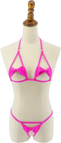 Vista 2 de SHERRYLO Micro String Bikini Cachonda Sin Crotchless Bikini Extremo Bikinis Sexy Exótico Mini Gstring Tanga Traje De Baño Skimpy Traje De Baño