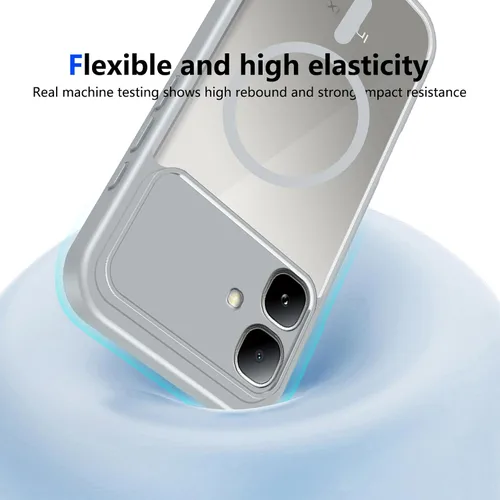 Vista 201 de Funda magnética transparente compatible con Xiaomi 17T, color negro 2 en 1 PC + TPU cubierta de teléfono a prueba de golpes, carcasa protectora