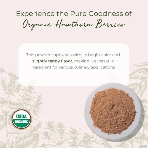 Vista 2 de Starwest Botanicals Polvo orgánico de bayas de espino – Hierba seca para té, mermelada y extractos de hierbas, certificado Kosher, sin OMG – Bolsa a