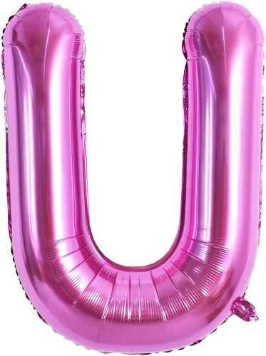Vista 17 de TONIFUL Globos grandes de 40 pulgadas de color rojo rosa con letras B, globos gigantes de letras del alfabeto, globos grandes de Mylar