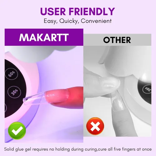 Vista 5 de Makartt Gel de pegamento sólido para uñas: pegamento de uñas de gel extra fuerte para uñas a presión y puntas falsas, pegamento de uñas fuerte