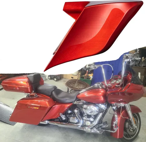 Vista 18 de Cubiertas laterales Harley Big Blue Pearl, cubiertas laterales estiradas, paneles laterales extendidos para Harley Touring 2009, 2010, 2011, 2012