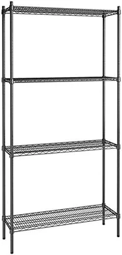 Vista 277 de Kit de 4 estantes de epoxi verde NSF de 21 x 72 pulgadas con postes de 86 pulgadas, estantería de almacenamiento resistente, kit de estantería