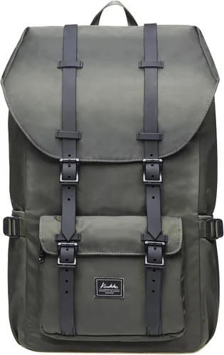 Vista 20 de KAUKKO Mochila de viaje para laptop, mochila al aire libre, mochila causal para 15.6 pulgadas (nailon negro)