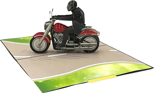 Vista 5 de 3D Pop Up Tarjeta de Felicitación Vehículos Tema (Motorcycle)