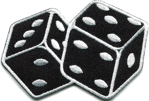 Vista 3 de Lote de 3 Poker as de espadas Diamantes Clubes Corazones dados Tarjetas Dados Señora Suerte Las Vegas Bordado Apliques Parches Hierro